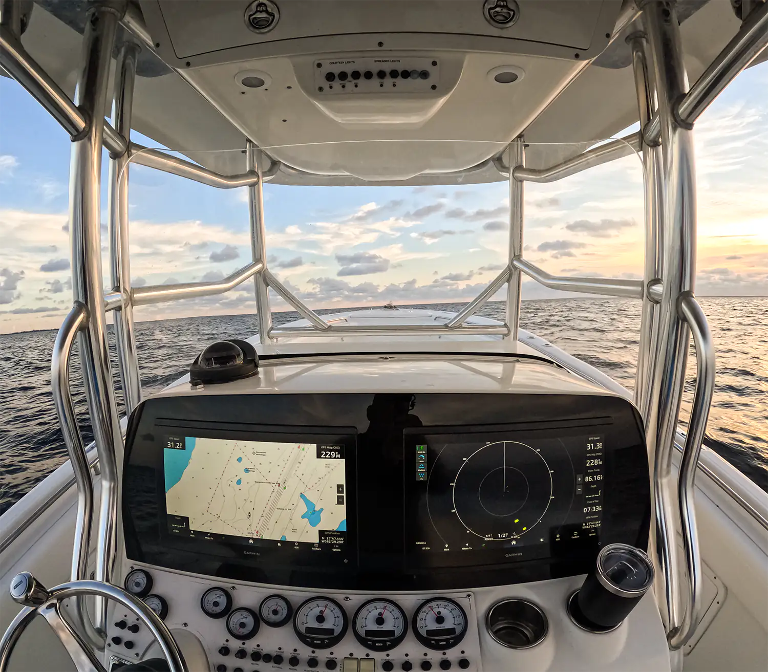 Boat view from cockpit
