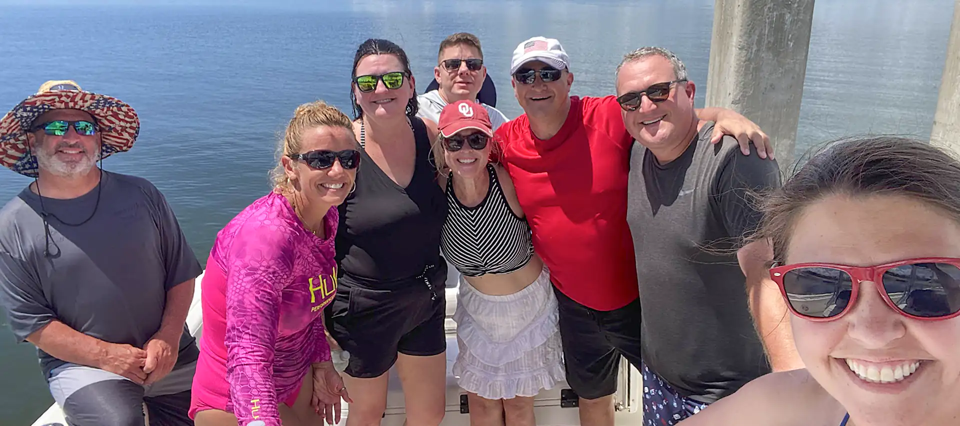 Group of people on a boat charter, Tampa Bay