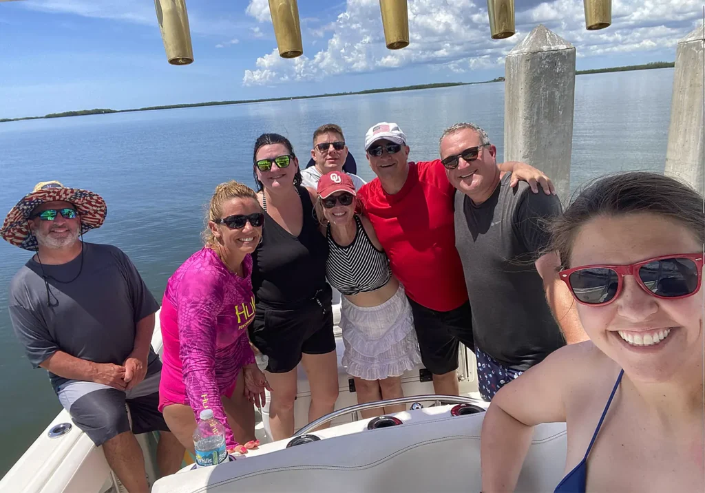 Group of people on a boat charter, Tampa Bay